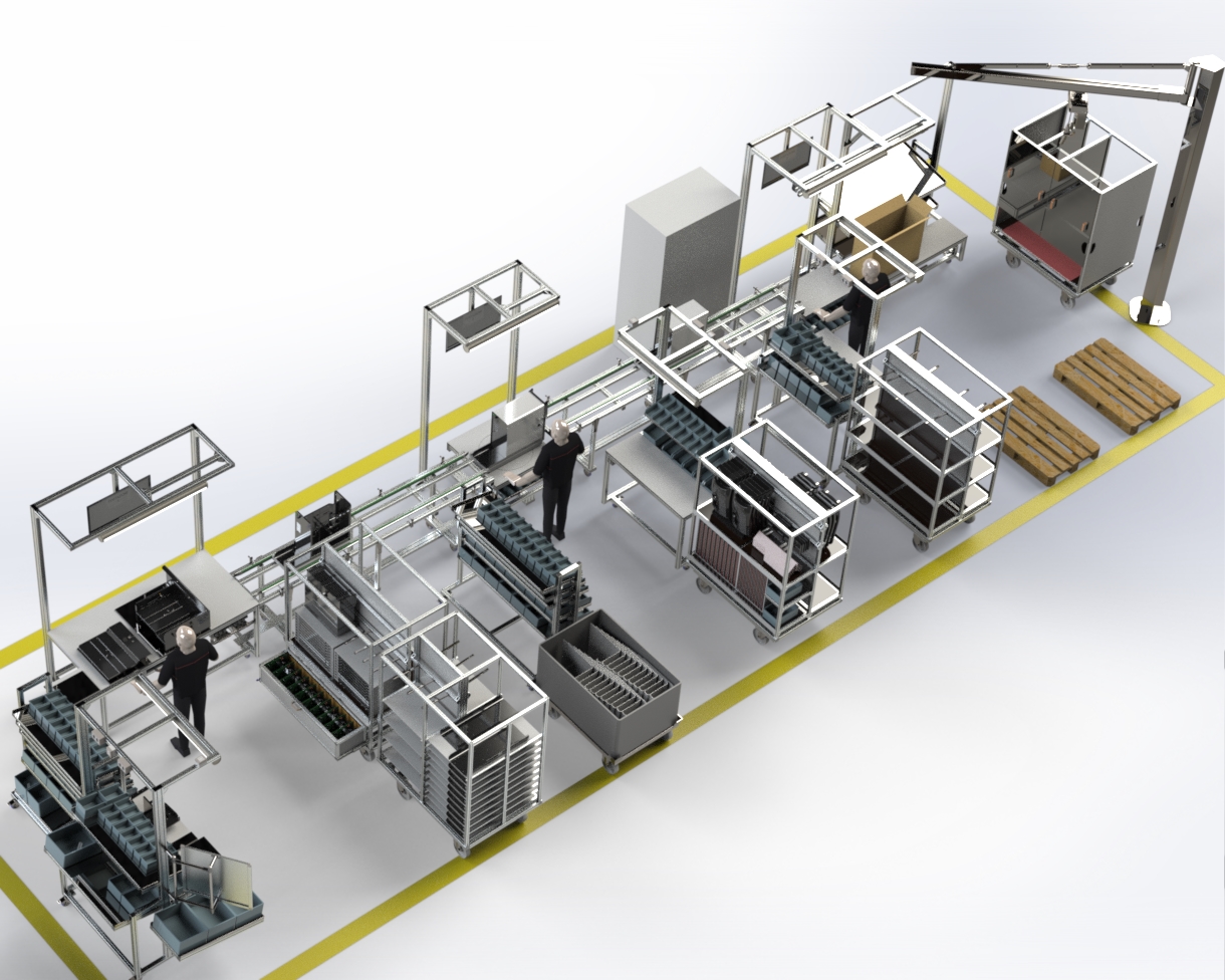 rendere linea di produzione e assemblaggio Lean Manufacturing